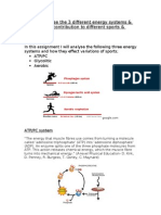 LO5.1: Analyse The 3 Different Energy Systems & Explain Their Contribution To Different Sports & Activities