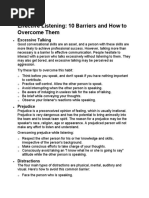 Barriers To Listning Unit II