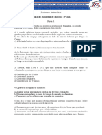 Avaliação de História - 1º Bimestre - 9º Ano - Prova B