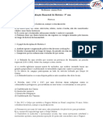 Avaliação de História - 1º Bimestre - 9º Ano - Prova A