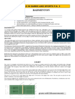 Module Badminton 1: Badminton Court Diagram With Measurements