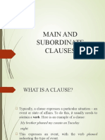 Main and Subordinate Clauses