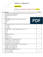 MTH 125 - Mathematics II (Final - Exam Preperation)