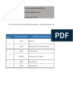 Plantilla de Ajustes y Reclasificaciones Azucarera SAS Plantilla de Ajustes y Reclasificaciones Azucarera SAS Grupo 106015 - 57