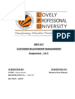 MKT-517 Customer Relationship Management Assignment: - CA 2