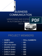 Business Communication: Variations and Expansions in Automobile Industry in India