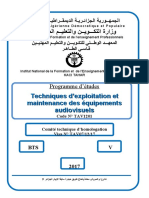 Techniques D'exploitation Et Maintenance Des Équipements Audiovisuels