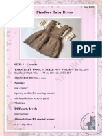 Pinafore Baby Dress: SIZE: 3 - 6 Months YARN: BABY WOOL by ALIZE (40% Wool, 40% Acrylic, 20%