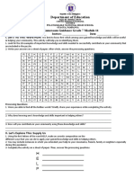 Department of Education: Homeroom Guidance Grade 7 Module 11 I. Let's Try This: Word Hunt