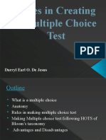 Rules in Creating A Multiple Choice Test