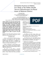 Health Information System in Odisha An Evaluative Study of The Public Health Information Service Infrastructures For Rural Inhabitants of Balasore District