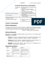 Unit-1: Nature and Significance of Management