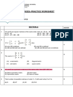 Matrices - Practice Worksheet: Section-A