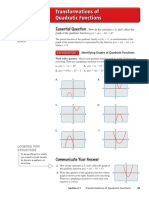 2.1 Transformations of Quadratic Functions: Essential Question