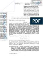 Auto de Calificación Del Recurso de Casación, 14 OCT 2020. CASACIÓN N.° 265-2019 MOQUEGUA. SALA PENAL TRANSITORIA. 6 Págs