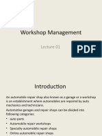 Lecture 1. Workshop Management