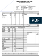 Payslip For The Month of April 2022: Earnings Deductions