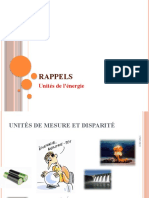 Rappels Unités de Lenergie