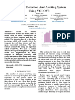 Using YOLOV3: Armament Detection and Alerting System