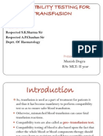 Compatibility Testing For Blood Transfusion