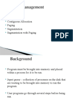 Memory Management: Background Swapping Contiguous Allocation Paging Segmentation Segmentation With Paging