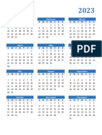 2023 Calendar Blue Noborder Portrait