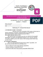 Techonology and Livelihood Education Agriculture: Learning Activity Sheet No. 8 Quarter 1 - Week 8