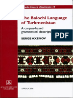 Axenov S., The Balochi Language of Turkmenistan. A Corpus-Based Grammatical Description