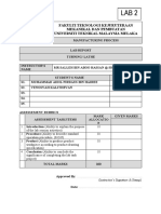 Lab Report Lathe (Sem 2)