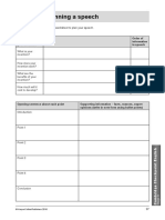 Planning A Speech: Worksheet