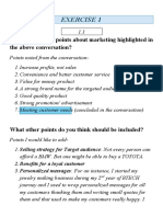 Exercise 1: What Are The Key Points About Marketing Highlighted in The Above Conversation?