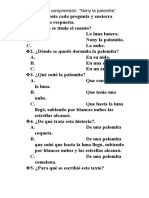 Ficha de Comprensión Nony La Palomita