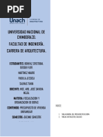 Presupuesto de Obra - Bonifaz Cristobal - Gusqui Flor - Martinez Mauro - Padilla Jessica - Salinas Tania