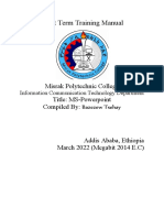 Short Term Training Manual: Misrak Polytechnic College Title: MS-Powerpoint Compiled By: Bazezew Tsehay