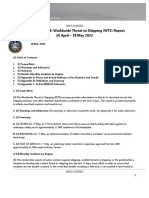 U.S. Navy Office of Naval Intelligence Worldwide Threat To Shipping (WTS) Report, 20 April To 18 May 2022