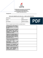 FICHA DE OBSERVAÇÃO DE AULA - EDUCAÇÃO INFANTIL - Atualizada