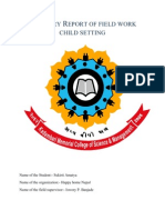 Summary Report Field Work Child Setting