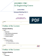 Jogmec-Trc Reservoir Engineering Course: Lecture Notes Geological Modeling (Part 1)