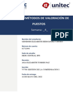 S4 - Tarea 4.1 - Métodos de Valoración de Puestos