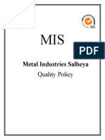 Metal Industries Salheya: Quality Policy