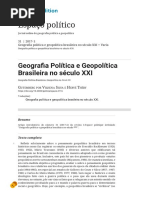 Geografia Política e Geopolítica Brasileira No Século XXI