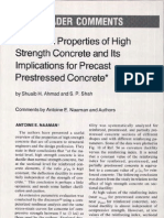 Structural Properties of High Strength Concrete and Its Implications For Precast Prestressed Concrete