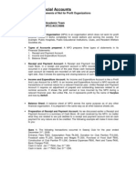 Subject: Financial Accounts: Topic: Financial Statements of Not For Profit Organizations