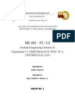 ME 482 - P2 - C2: Experiment # 2: Performance Test of A Centrifugal Fan