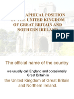 Geographical Position of The United Kingdom of Great Britain and Nothern Ireland