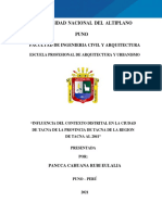 Influencia Del Contexto Distrital en La Ciudad de Tacna de La Provincia de Tacna de La Region de Tacna Al 2041