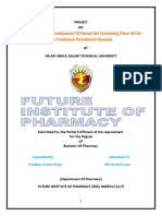 Formulation and Development of Dental Gel Containing Clove Oil The Treatment Periodontal Diseases