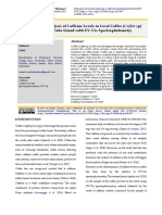 Quantitative Analysis of Caffeine Levels in Local Coffee (Coffea SP) Powder On Dabo Island With UV-Vis Spectrophotometry