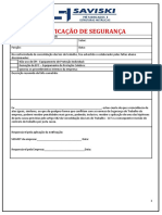 Notificação de Segurança Do Trabalho - Desvio