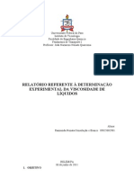 Relatório - Determinação Experimental Da Viscosidade de Líquidos